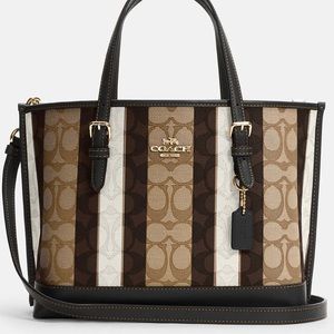 Mollie Tote 25 In Signature Jacquard With Stripes